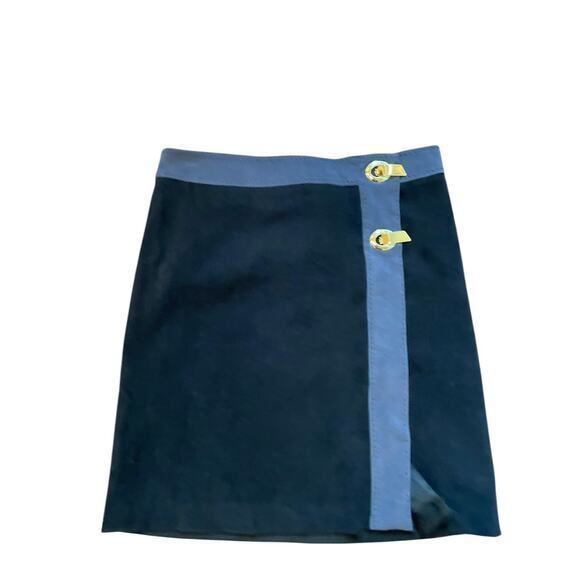 J.McLaughlin Brown Lable Women 8 Knee Skirt Buckle Fastening Knife Pleat Black - Picture 1 of 10